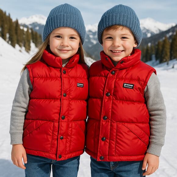 L.L. Bean Kids XS/6 Red Goose Down Puffer Vest Winter Ski Snow Outdoor Warm - Picture 1 of 10
